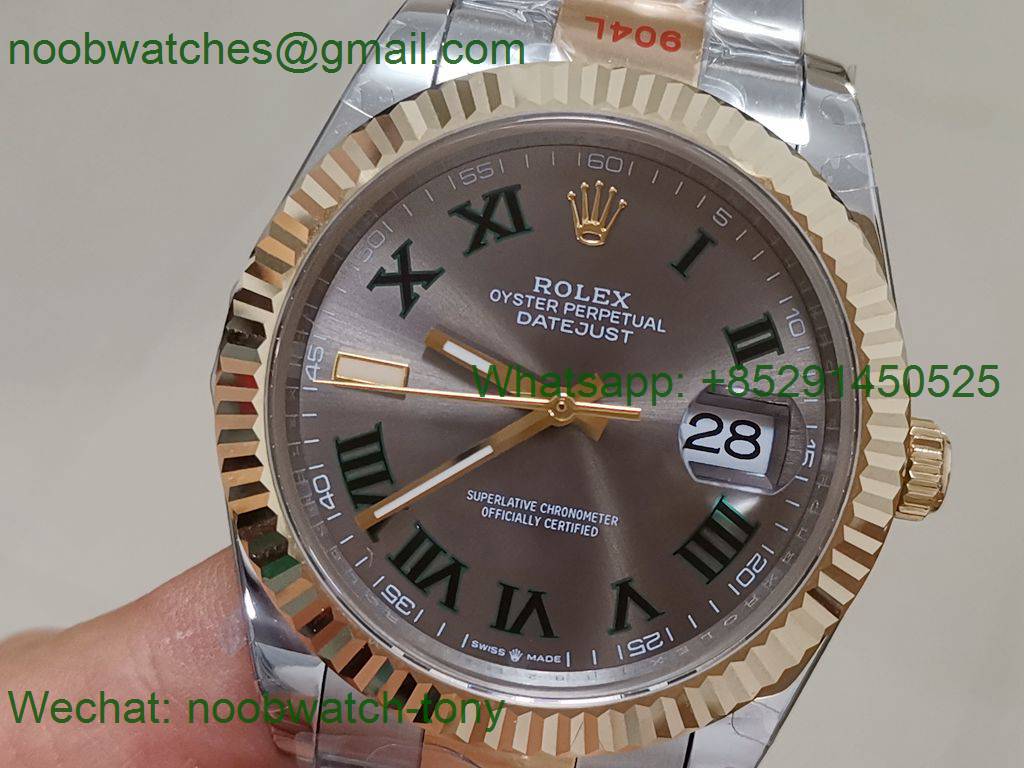 Replica Rolex Datejust 41mm 2tone Yellow Gold/Steel 904L Wimbledon 126334 GMF 1:1 Best 3235