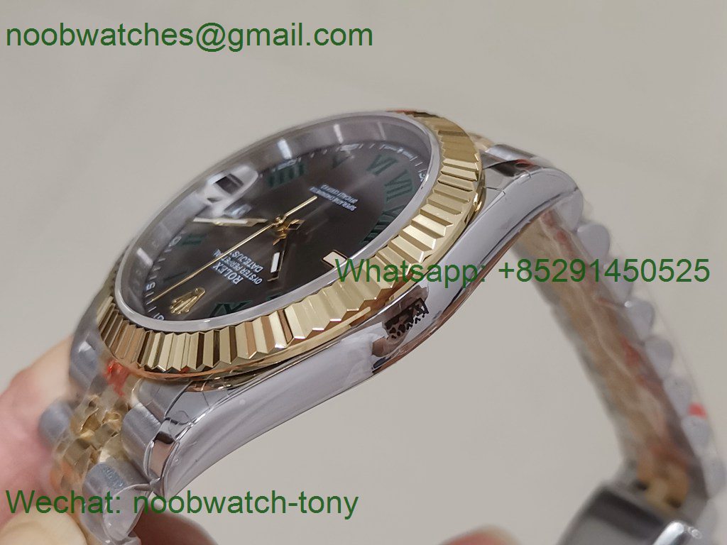 Replica Rolex Datejust 41mm 2tone Yellow Gold/Steel 904L Wimbledon 126334 GMF 1:1 Best 3235