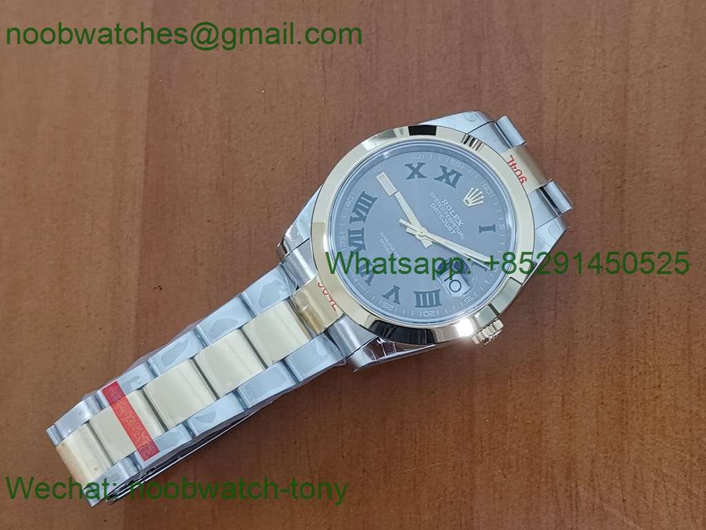 Replica Rolex Datejust 41mm 2tone Yellow Gold/Steel 904L Wimbledon 126334 GMF 1:1 Best 3235