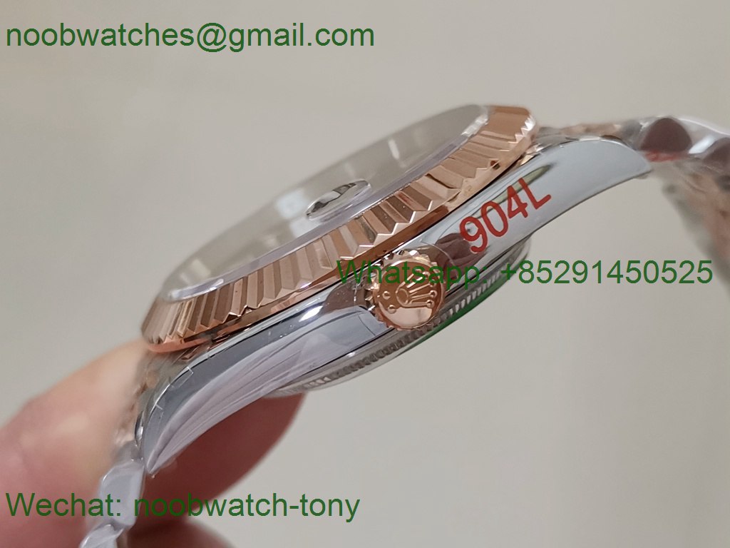 Replica Rolex Datejust 41mm 2tone Rose Gold/Steel 904L Brown Face 126331 GMF 1:1 Best 3235