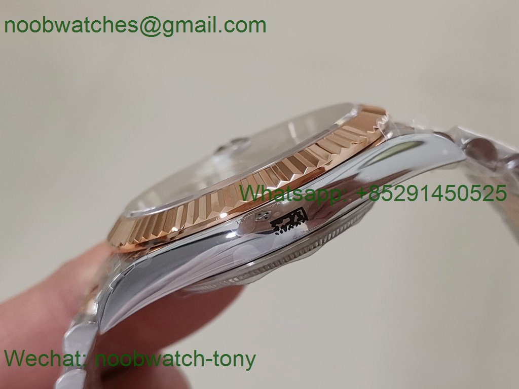 Replica Rolex Datejust 41mm 2tone Rose Gold/Steel 904L Brown Face 126331 GMF 1:1 Best 3235