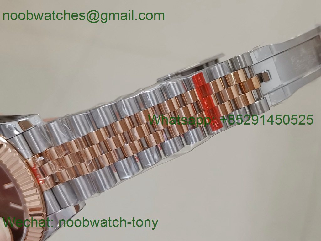 Replica Rolex Datejust 41mm 2tone Rose Gold/Steel 904L Brown Face 126331 GMF 1:1 Best 3235