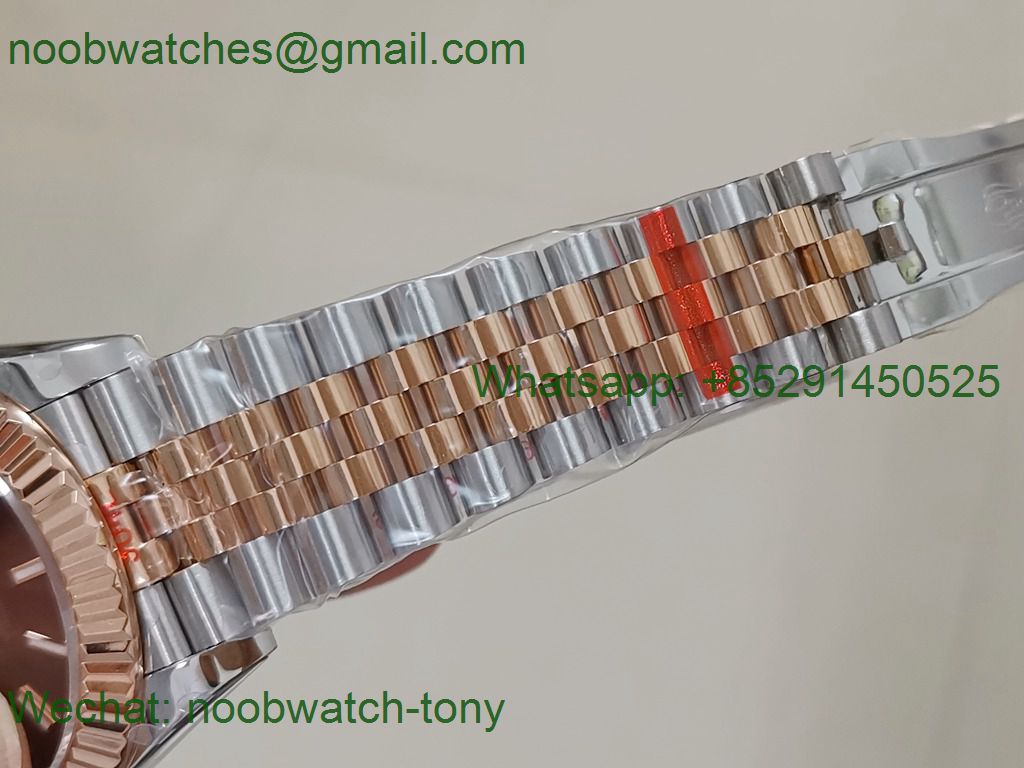 Replica Rolex Datejust 41mm 2tone Rose Gold/Steel 904L Brown Face 126331 GMF 1:1 Best 3235