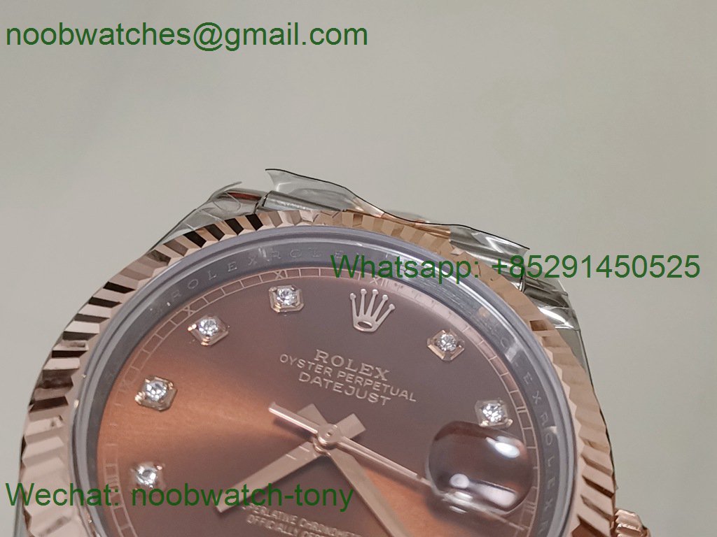 Replica Rolex Datejust 41mm 2tone Rose Gold/Steel 904L Brown Face 126331 GMF 1:1 Best 3235