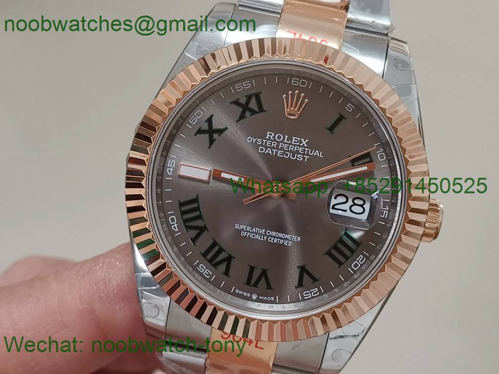 Replica Rolex Datejust 41mm 2tone Rose Gold/Steel 904L Wimbledon 126334 GMF 1:1 Best 3235