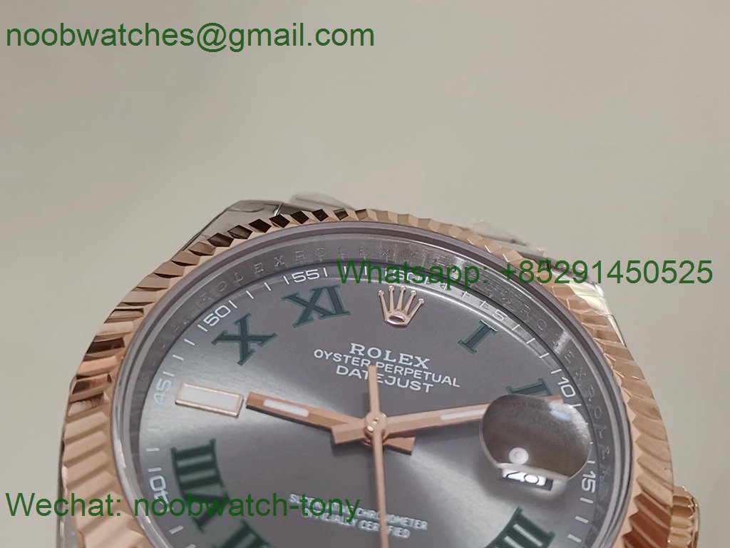 Replica Rolex Datejust 41mm 2tone Rose Gold/Steel 904L Wimbledon 126334 GMF 1:1 Best 3235