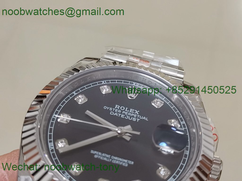 Replica Rolex Datejust 41mm Black Diamond Dial 904L Steel 126334 GMF 1:1 Best 3235