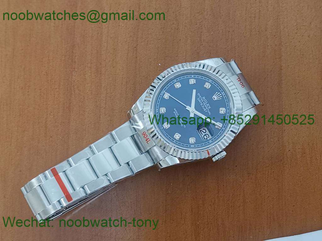 Replica Rolex Datejust 41mm Blue Dial Diamond Markers 904L Steel 126334 GMF 1:1 Best 3235
