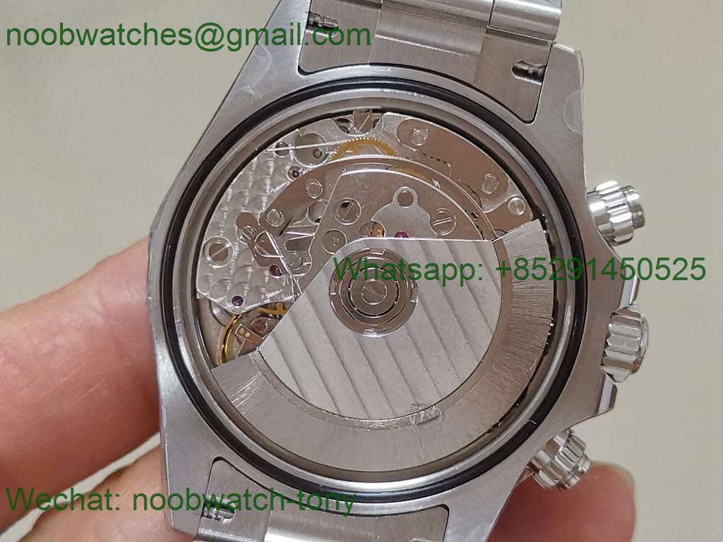 Replica Rolex Daytona 116509 Silver Dial on SS Bracelet A7750 NOOB Fake