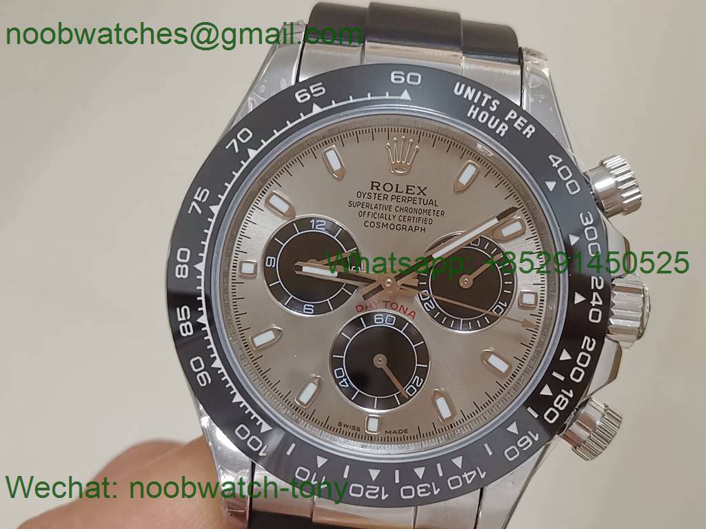 Replica Rolex Daytona 116519 Grey Dial on Rubber 7750 Noob Fake 