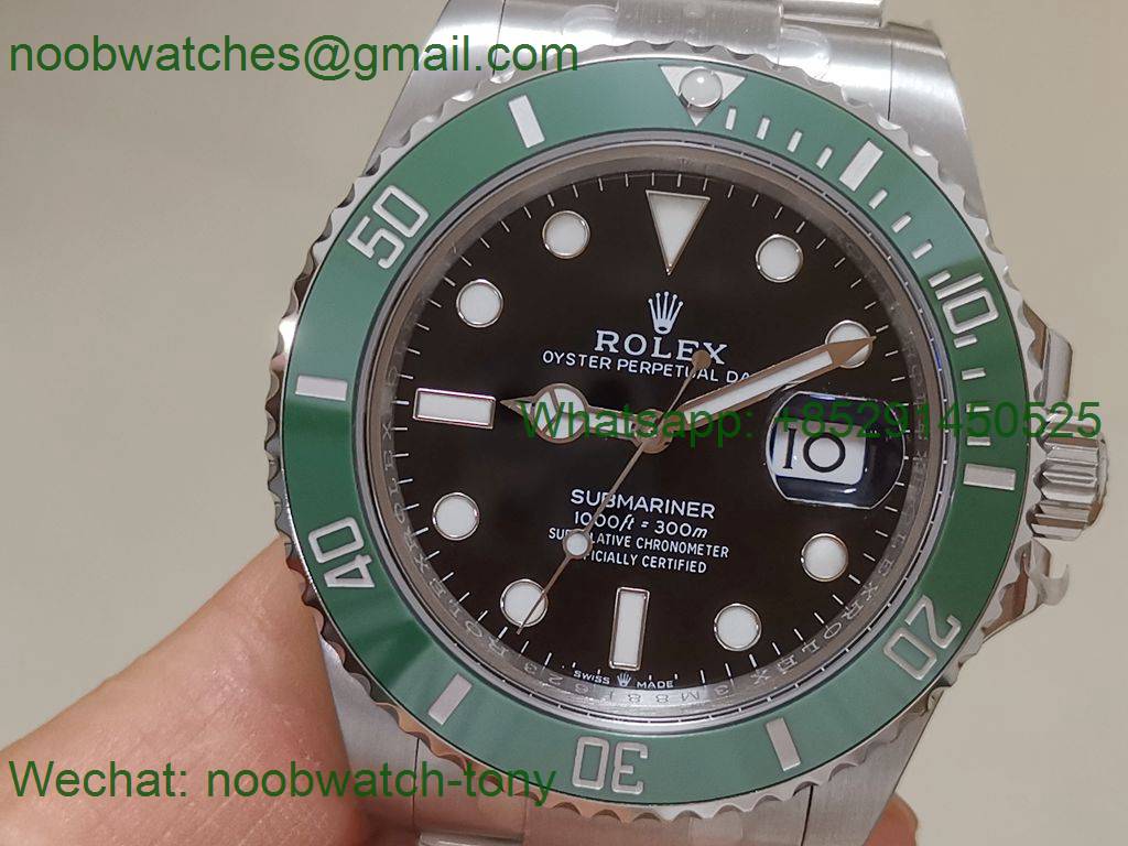 Replica Rolex Submariner 126610LV 904L Steel 41mm Kermit Green Bezel Black Dial JVS 1:1 Best 3235