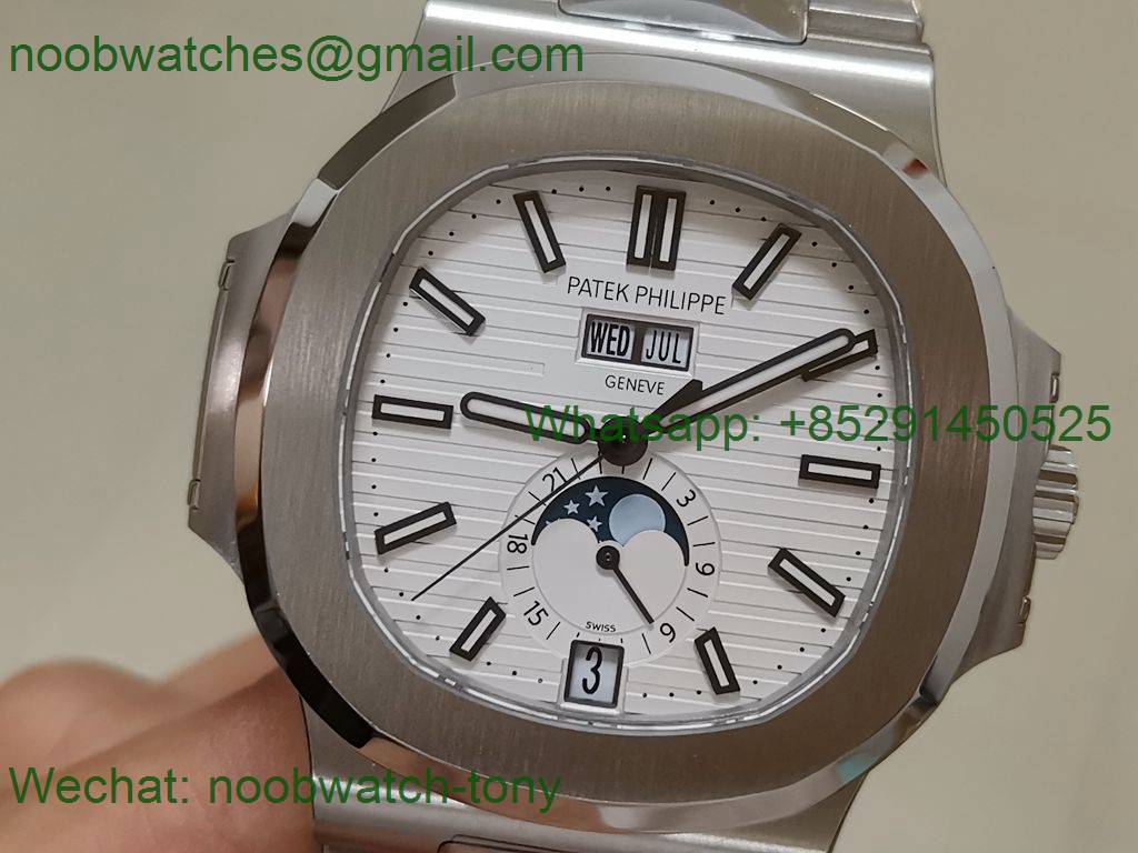 Replica Patek Philippe Nautilus 5726 Full Function Moonphase PPF 1:1 Best White Dial A324