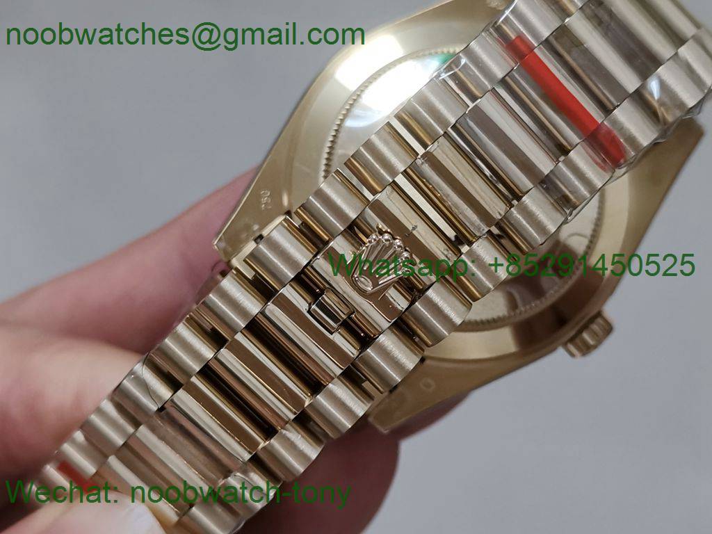 Replica Rolex DayDate 40mm 904L Yellow GOLD Silver Dial GMF 1:1 Best 2836