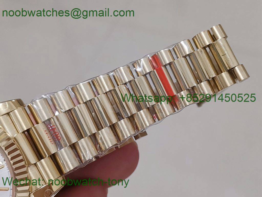 Replica Rolex DayDate 40mm 904L Yellow GOLD Silver Dial GMF 1:1 Best 2836