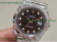 Replica Rolex Datejust 41mm Black Diamond Dial 904L Steel 126334 GMF 1:1 Best 3235