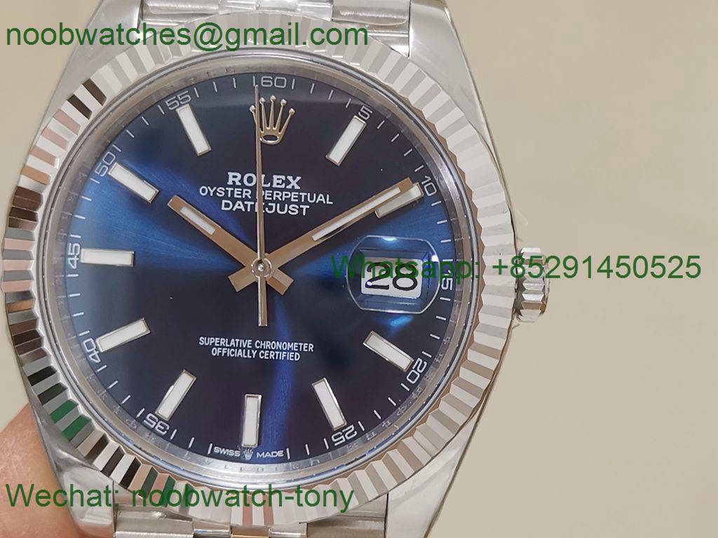 Replica Rolex DateJust 41mm 126334 ARF 1:1 Best Edition 904L Steel New Blue Dial on Jubilee Bracelet A2824
