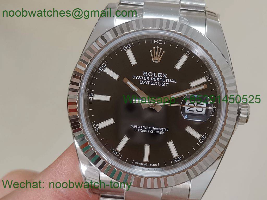 Replica Rolex Datejust 41mm 904L Clean 1:1 Best Black Dial on Oyster VR3235