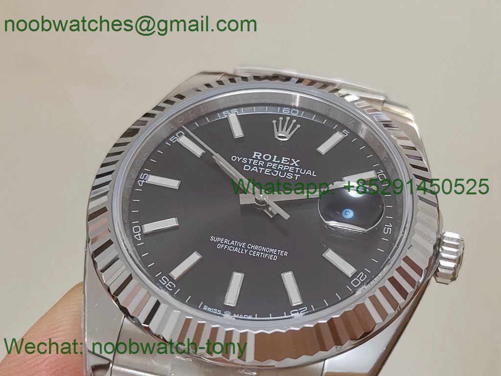 Replica Rolex Datejust 41mm 904L Clean 1:1 Best Black Dial on Oyster VR3235