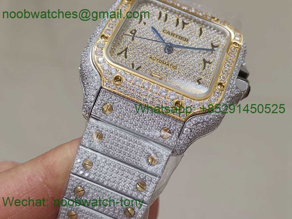 Replica Cartier Santos De Cartier 40mm Diamond Gold/SS TWF A2824