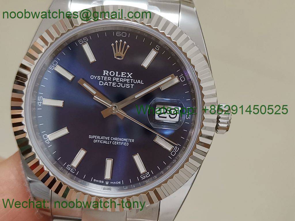 Replica Rolex Datejust 41mm 904L Clean 1:1 Best Blue Dial on Oyster VR3235