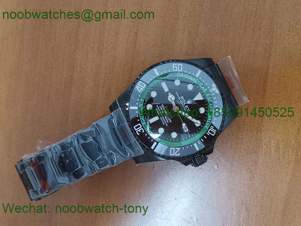 Replica Rolex DeepSea BLAKEN SeaDweller 116660 DLC Black Green Maker A2836