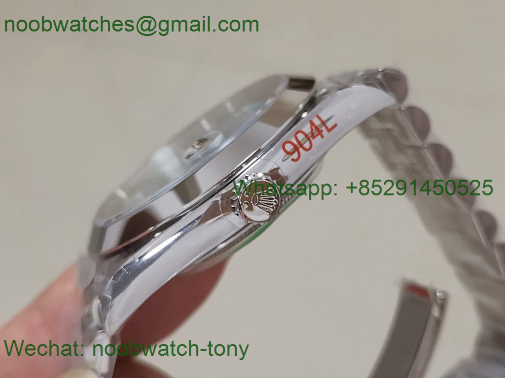 Replica Rolex DayDate 40mm 904L Ice Blue Dial Stick Markers GMF 1:1 Best 3255