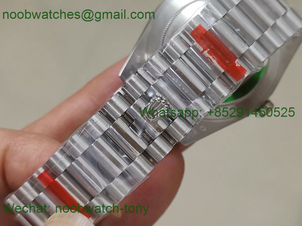 Replica Rolex DayDate 40mm 904L Ice Blue Dial Stick Markers GMF 1:1 Best 3255
