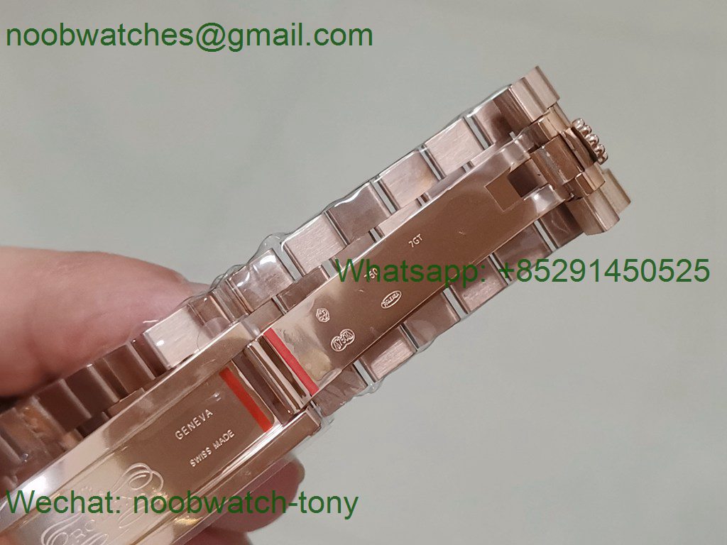 Replica Rolex DayDate 40mm 904L Rose GOLD Olive Green Dial GMF 1:1 Best 3255