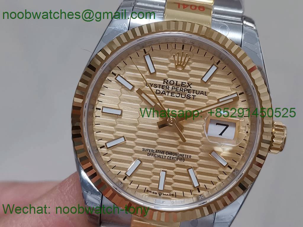 Replica Rolex Datejust 36mm Two Tone Gold Steel 2021 New Dial EWF
