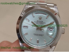 Replica Rolex DayDate 40mm 904L Ice Blue Dial Diamond Markers GMF 1:1 Best 3255