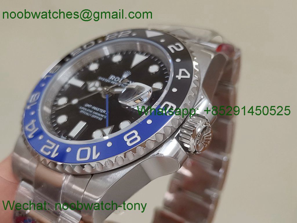 Replica Rolex GMT II 116710 BLNR Batman 904L Clean Factory 1:1 Best on Oyster Bracelet SA3186 CHS