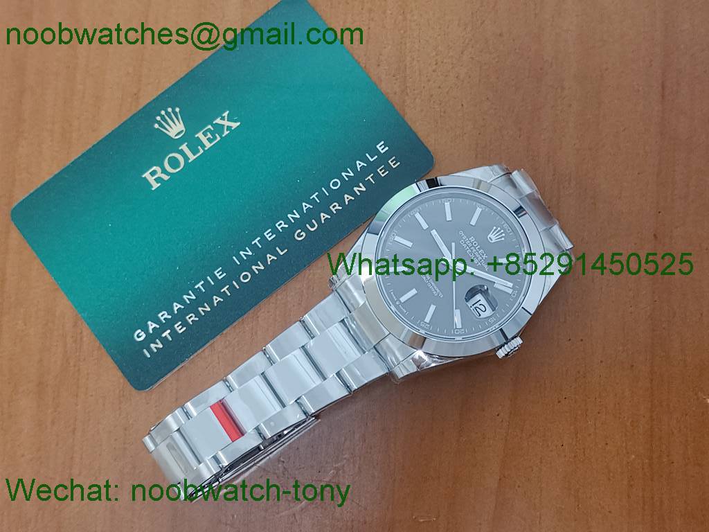 Replica Rolex DateJust 41mm 126334 904L SS VSF 1:1 Best Gray Dial Smooth Bezel VS3235