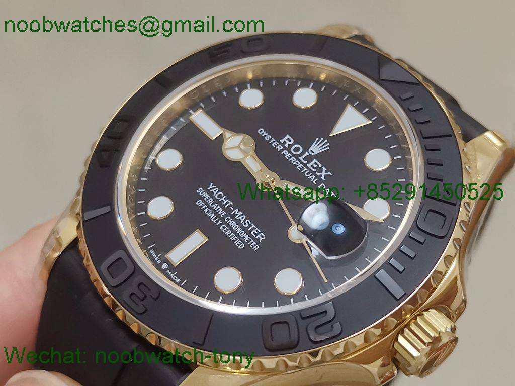 Replica Rolex Yacht-Master 42mm 226658 Yellow Gold OWF 1:1 Best on Rubber VR3235