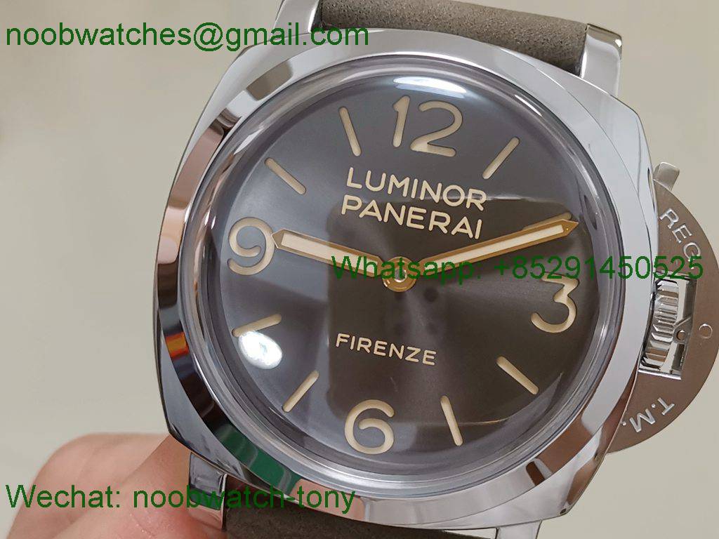Replica Panerai PAM605 SS HWF 1:1 Best Edition on Brown Asso Strap Strap P3000