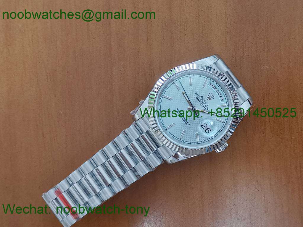 Replica Rolex DayDate 40mm 904L Ice Blue Dial GMF 1:1 Best 3255