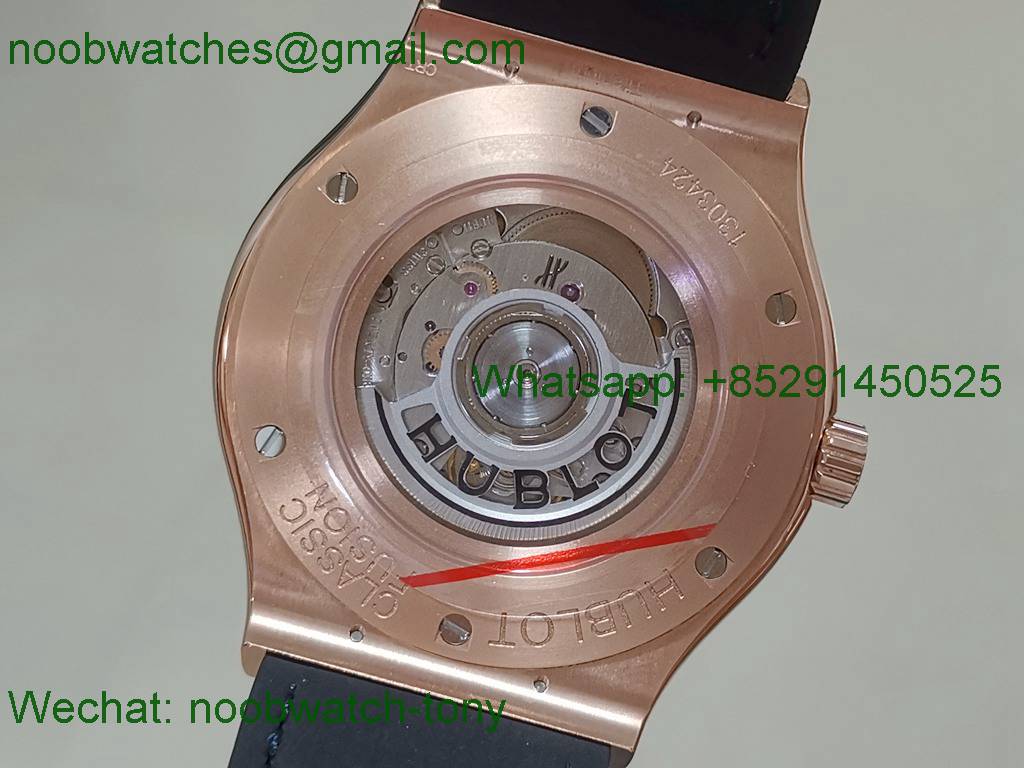 Replica HUBLOT Classic Fusion Bang 45mm Rose Gold Blue Dial WWF MY9015
