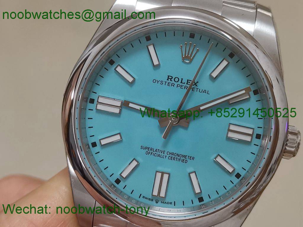 Replica Rolex Oyster Perpetual 41mm 124300 EWF 1:1 Best Tiffany Blue Dial A3230 V2