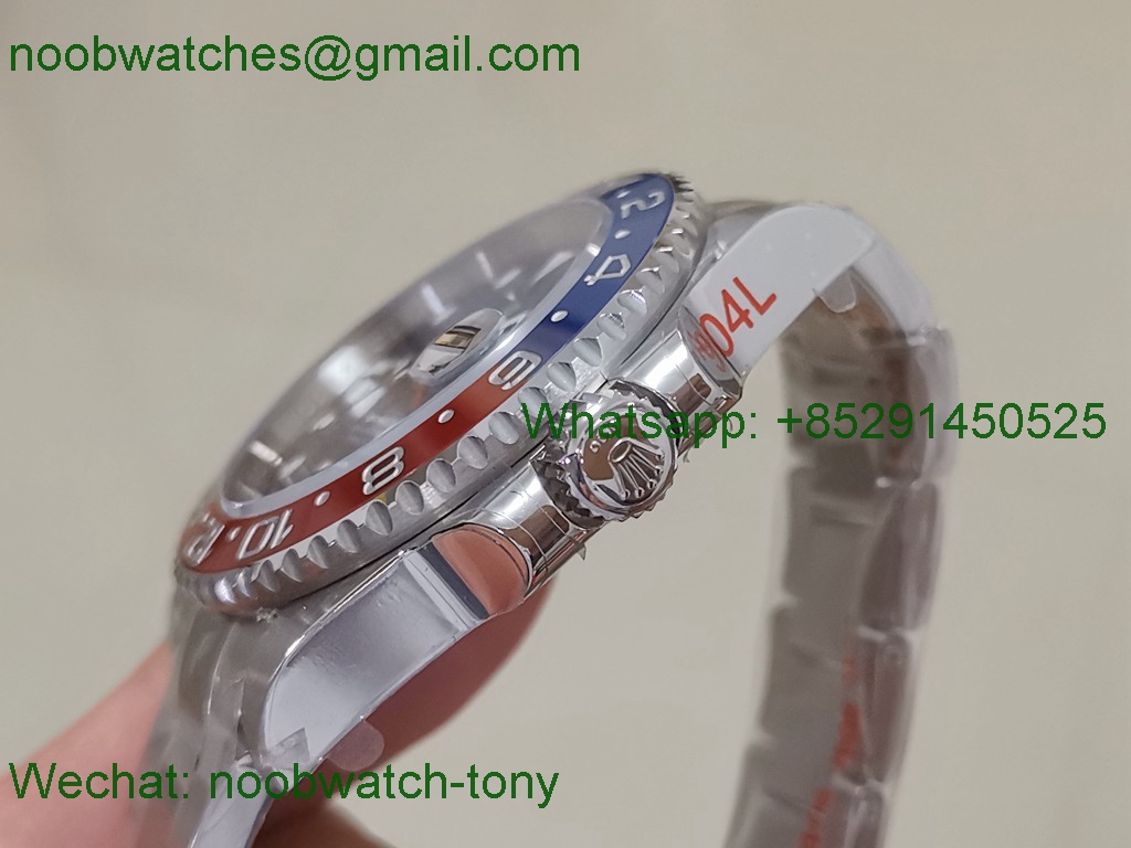 Replica ROLEX GMT 126710 BLRO Pepsi Red Blue GMF Best SA3285 CHS V2 CF Bezel Oyster
