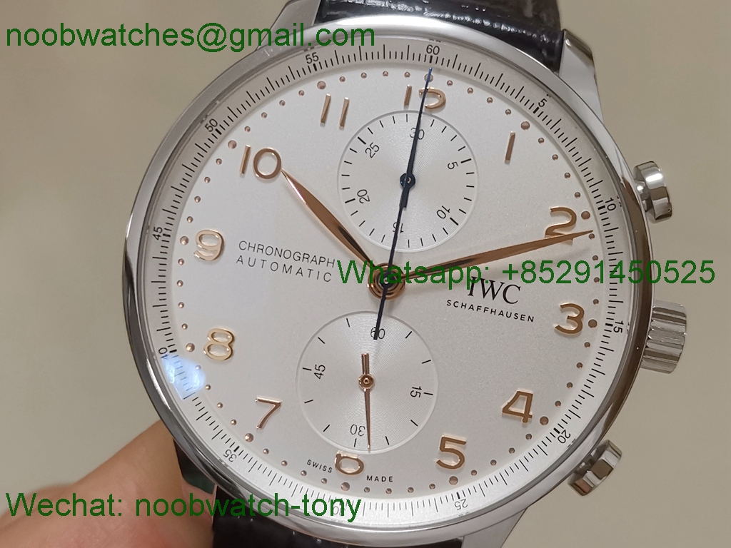 Replica IWC Portuguese Chronograph Edition 150 Years IW371602 ZF 1:1 Best White Dial