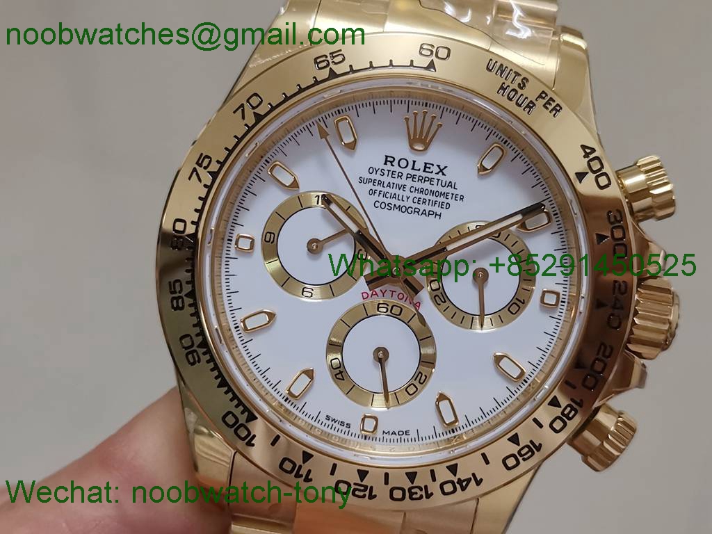 Replica Rolex Daytona Full Yellow GOLD 116508 BTF 1:1 Best White Dial SA4130