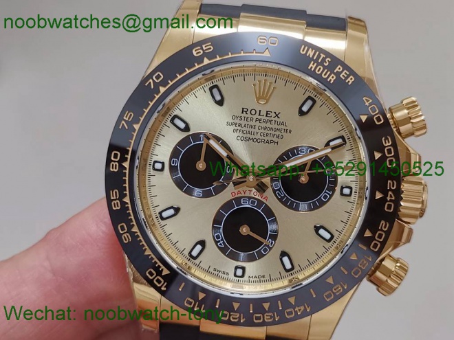 Replica Rolex Daytona 116518 BTF 1:1 Best Yellow Gold Dial on Oysterflex Rubber Strap SA4130