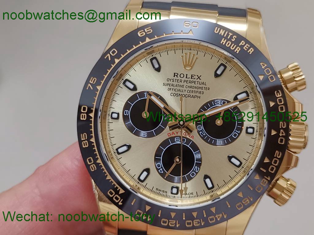 Replica Rolex Daytona 116518 BTF 1:1 Best Yellow Gold Dial on Oysterflex Rubber Strap SA4130