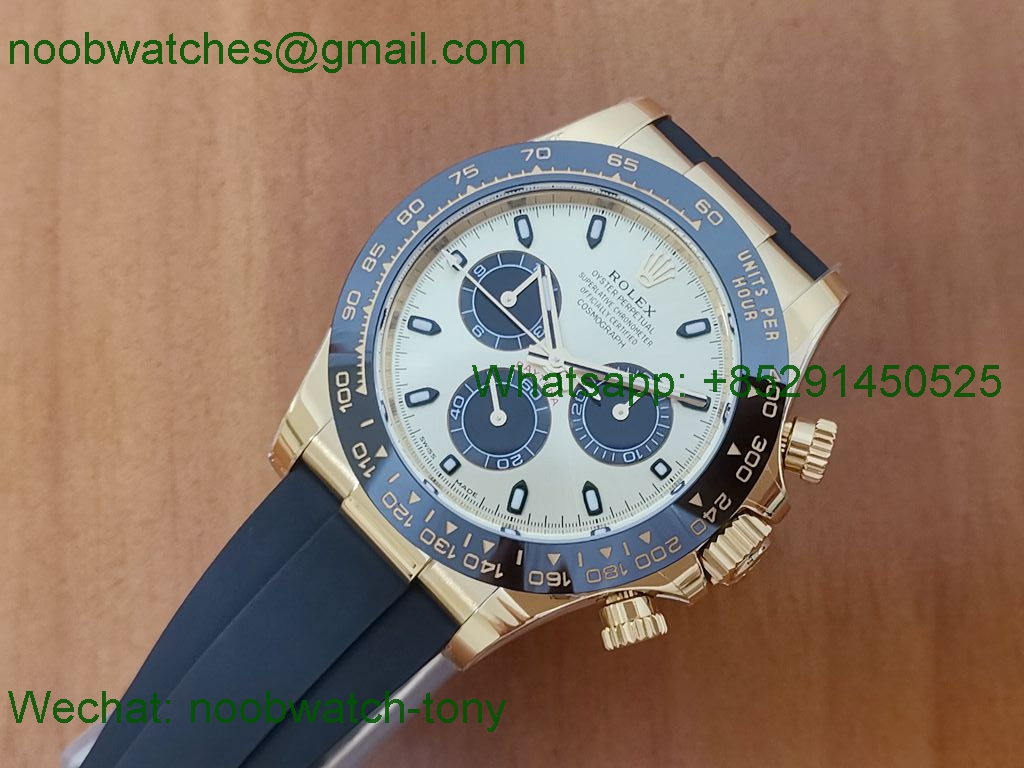 Replica Rolex Daytona 116518 BTF 1:1 Best Yellow Gold Dial on Oysterflex Rubber Strap SA4130