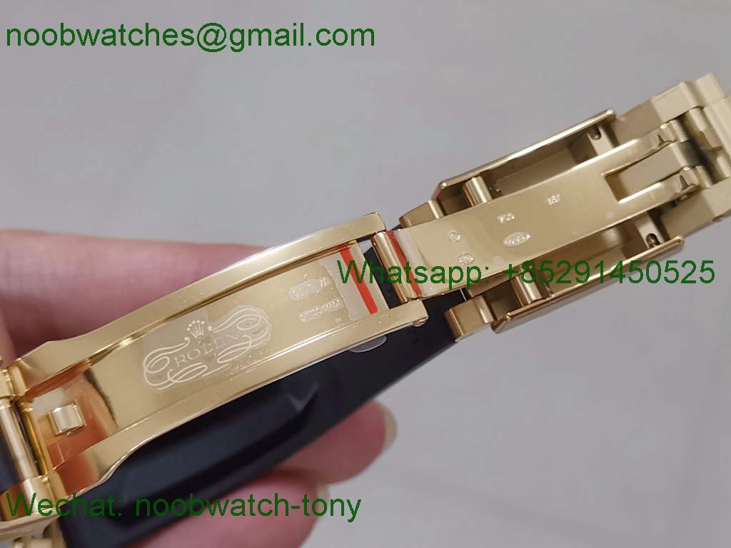 Replica Rolex Daytona 116518 BTF 1:1 Best Yellow Gold Dial on Oysterflex Rubber Strap SA4130