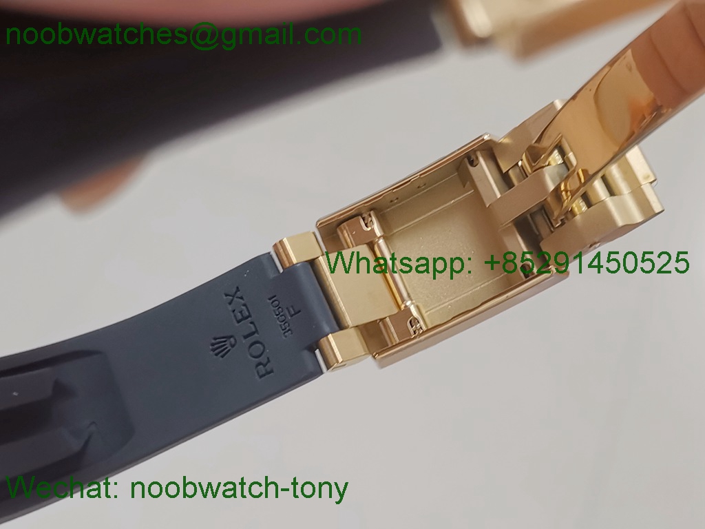 Replica Rolex Daytona 116518 BTF 1:1 Best Yellow Gold Dial on Oysterflex Rubber Strap SA4130