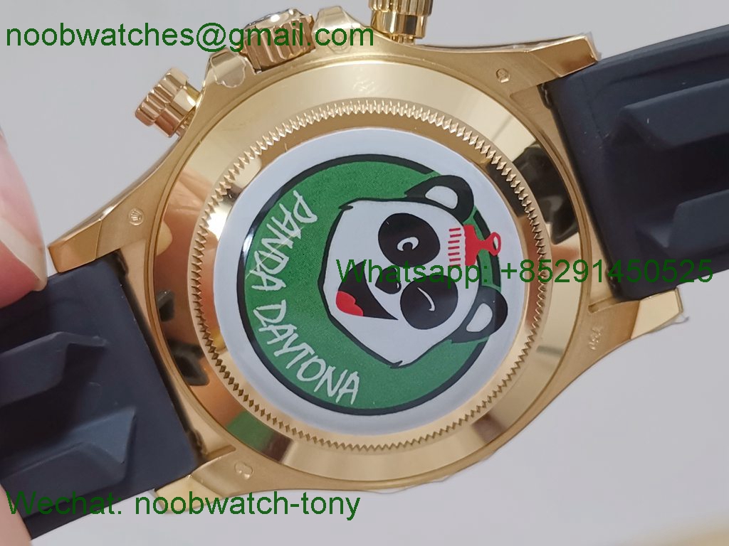 Replica Rolex Daytona 116518 Yellow Gold BTF 1:1 Best Black Dial Oysterflex Rubber Strap SA4130