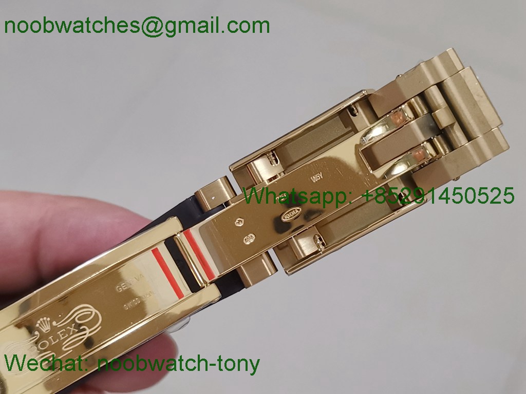 Replica Rolex Daytona 116518 Yellow Gold BTF 1:1 Best Black Dial Oysterflex Strap SA4130