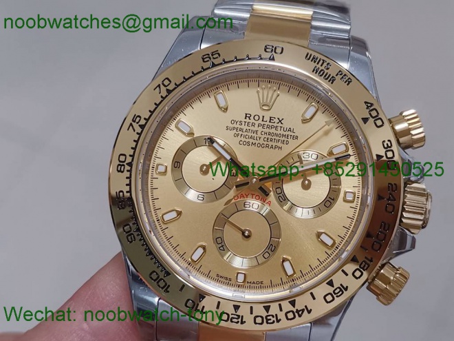 Replica Rolex Daytona 116503 Two Tone 904L Steel GOLD BTF 1:1 Best GOLD Dial SA4130