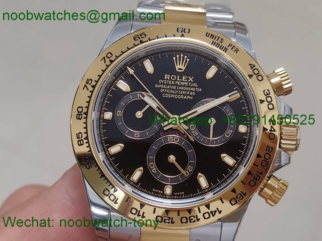 Replica Rolex Daytona 116503 Two Tone 904L Steel GOLD BTF 1:1 Best Black Dial SA4130