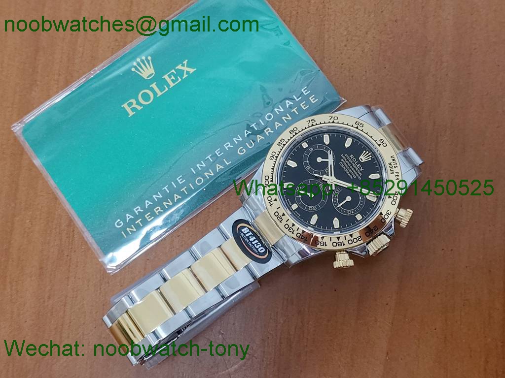 Replica Rolex Daytona 116503 Two Tone 904L Steel GOLD BTF 1:1 Best Black Dial SA4130